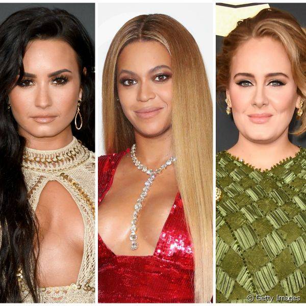 Inspire-se nas maquiagens e nas unhas de famosas como Demi Lovato, Adele e Beyonc? no Grammy Awards 2017! (Foto: Getty Images)
